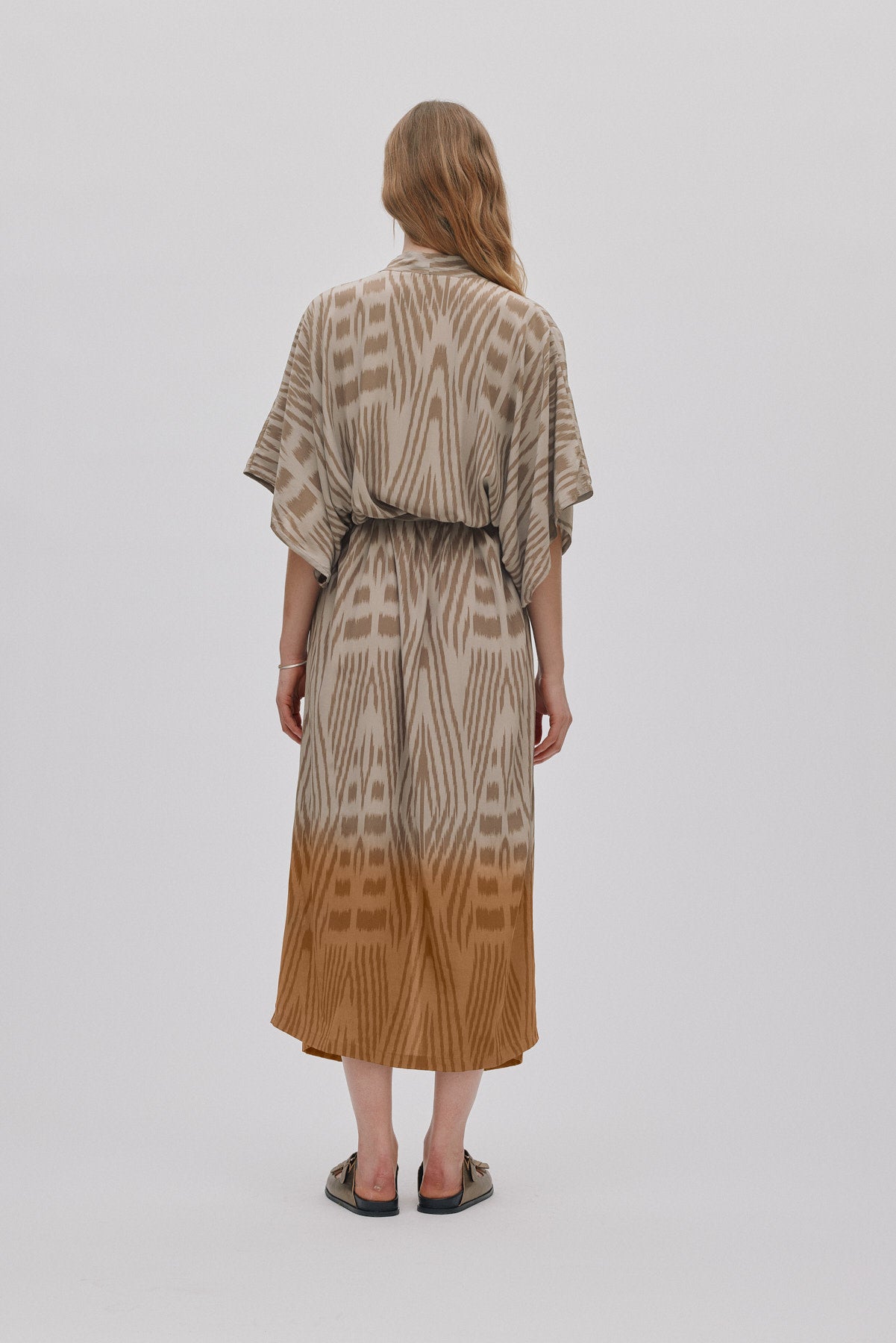 Alesandra - Ombre ikat kimono dress I Cognac combo 4 - Rabens Saloner