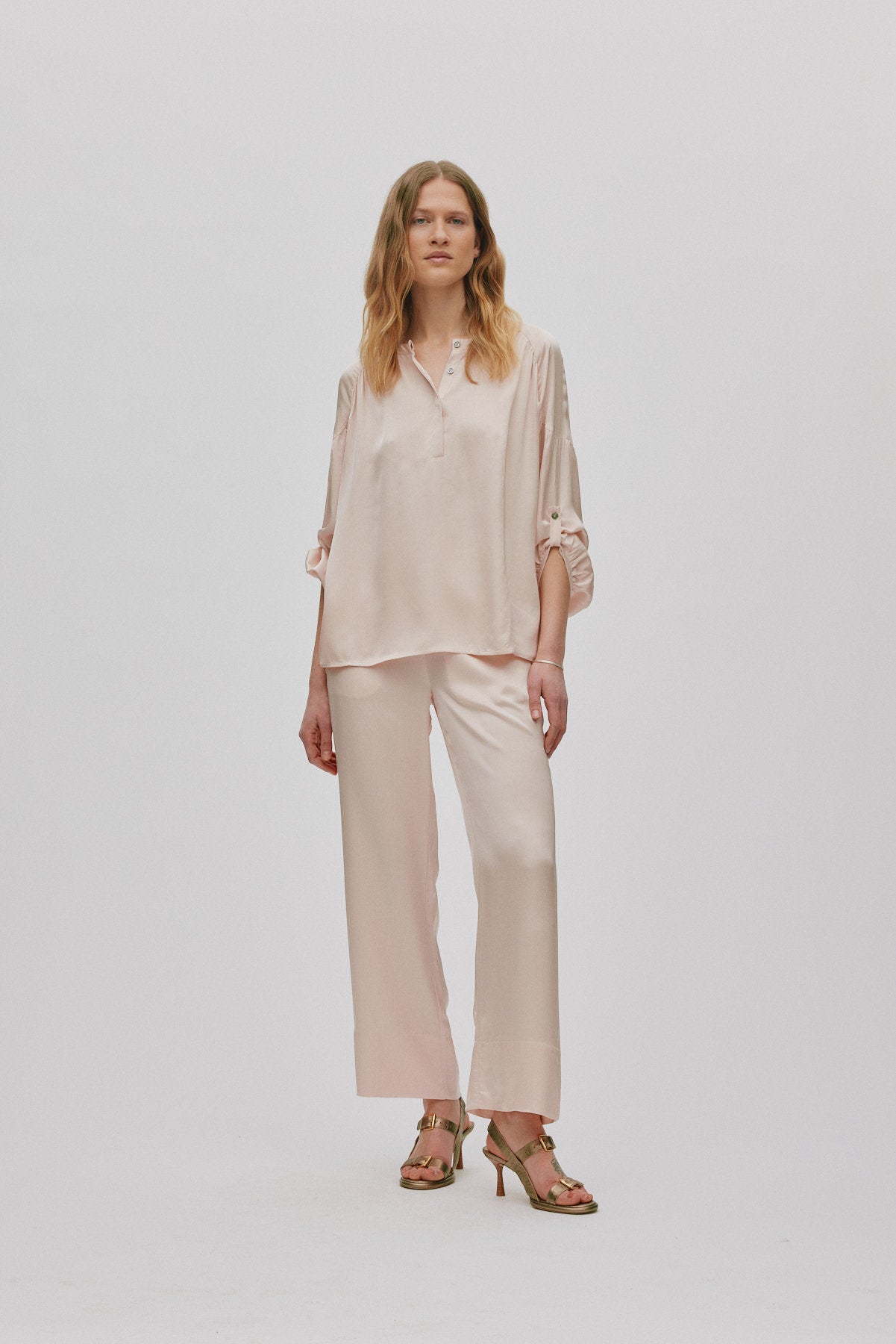 Lissy - Contrast lace shirt I Light rose Light rose XS 1 - Rabens Saloner