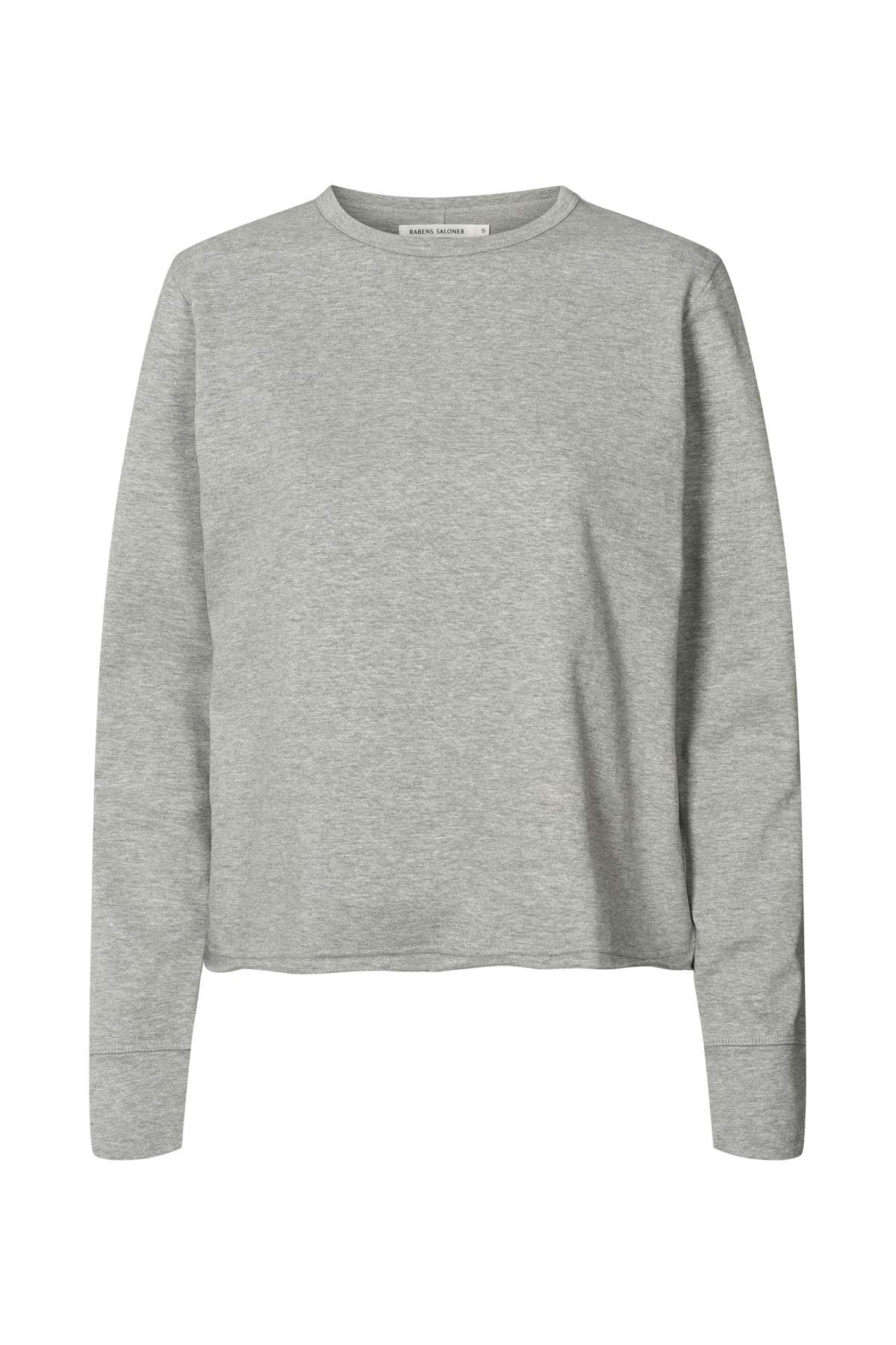 Hila - Light stretch crew neck top I Grey melange 4 - Rabens Saloner