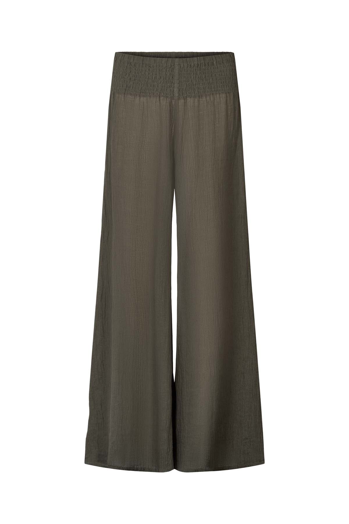 Karam - Crinkled wide leg pants I Faded black 8 - Rabens Saloner