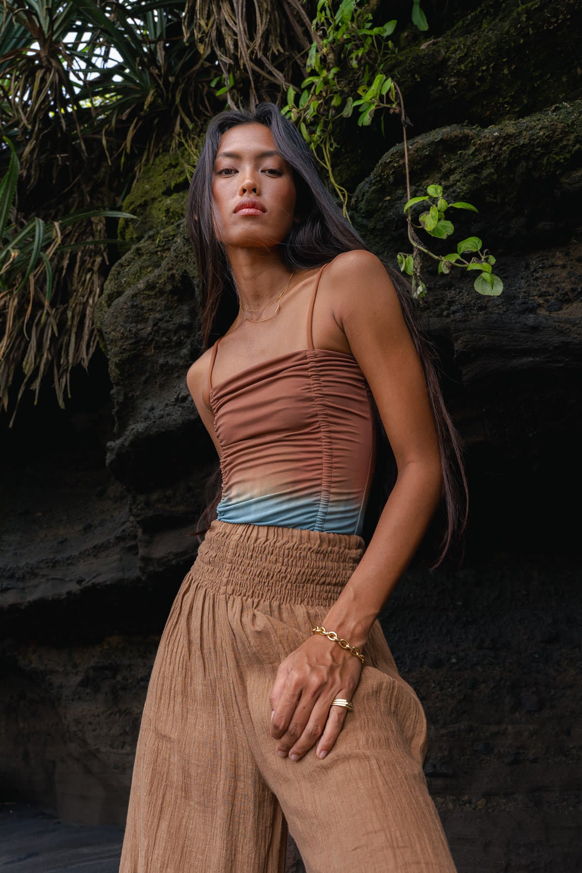 Sali - Fusion swimsuit I Cognac grey combo 8 - Rabens Saloner