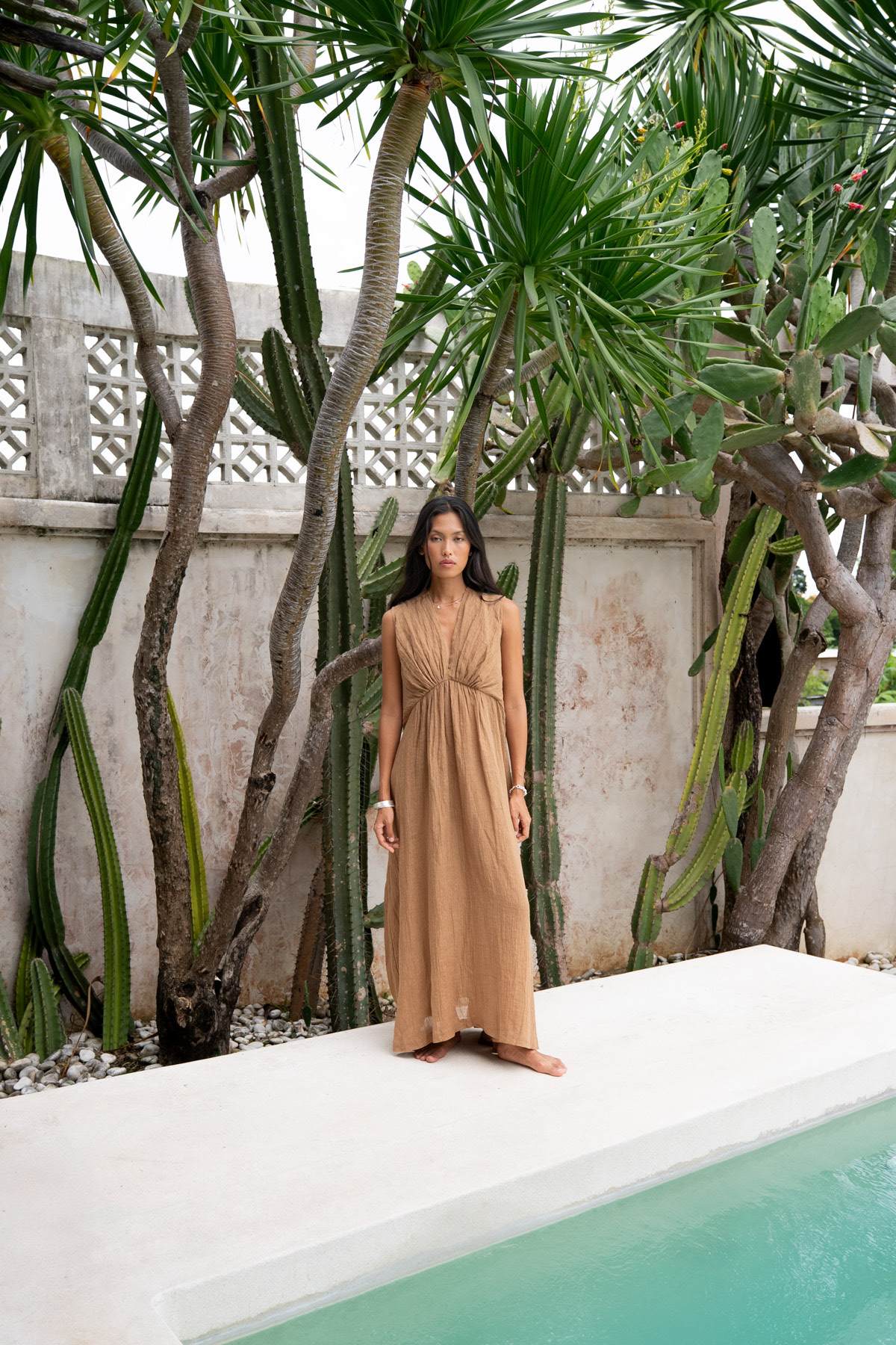 Kimber - Crinkled dress I Walnut 2 - Rabens Saloner