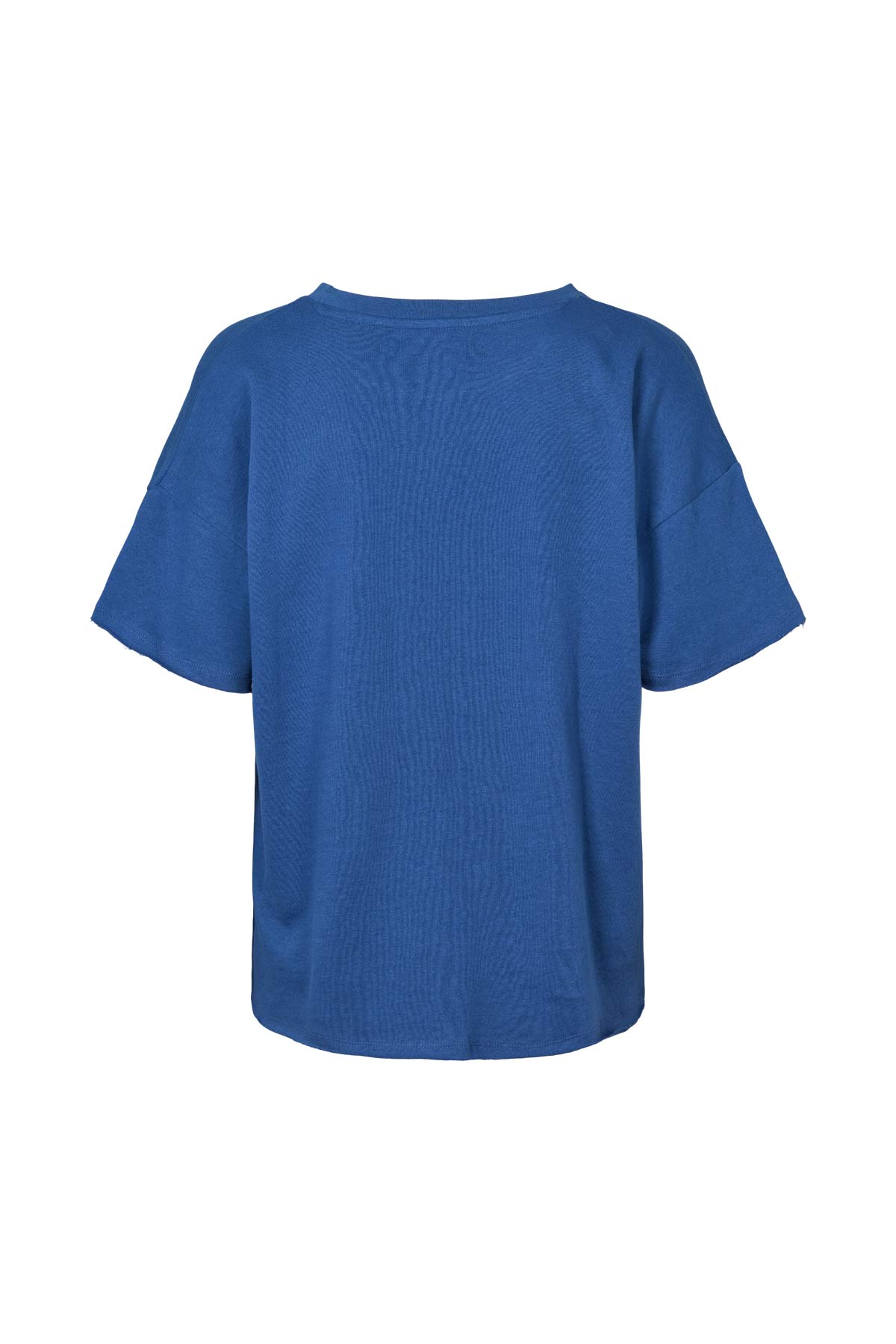 Margot - Light stretch cropped t-shirt I Workwear blue melange 2 - Rabens Saloner