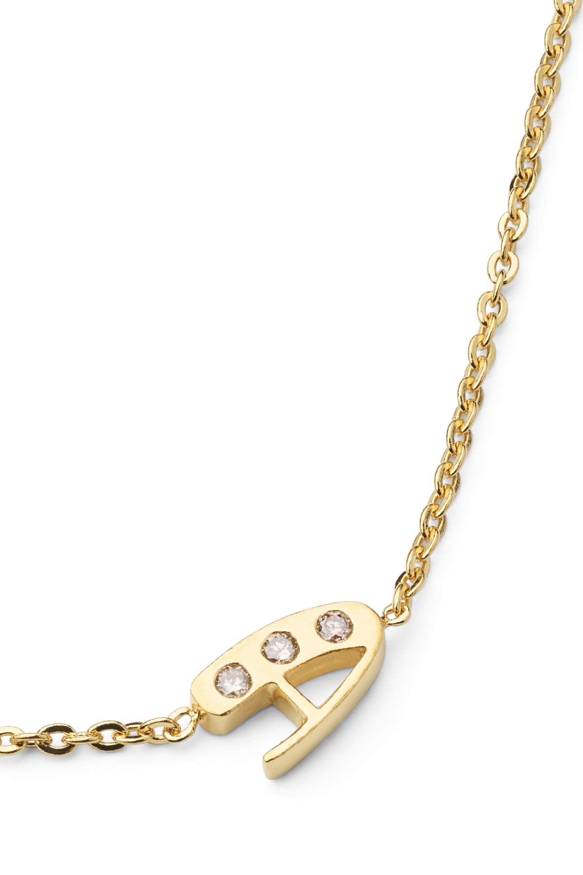 Diamond letter necklace - Rabens Momento I Gold w/ Champagne diamond Gold w/ Champagne diamond A 7 - Rabens Saloner
