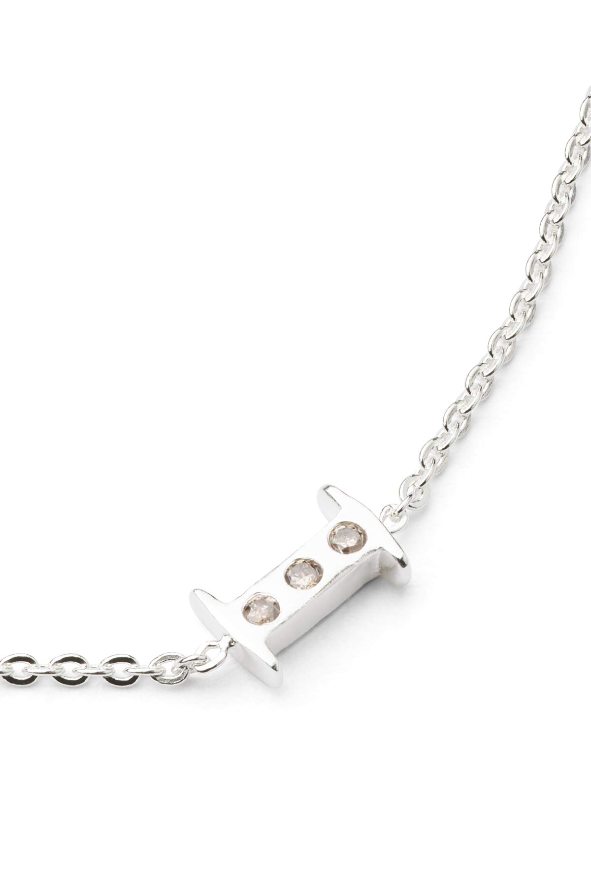 Diamond letter necklace - Rabens Momento I Silver w/ Champagne diamond Silver w/ Champagne diamond I 24 - Rabens Saloner