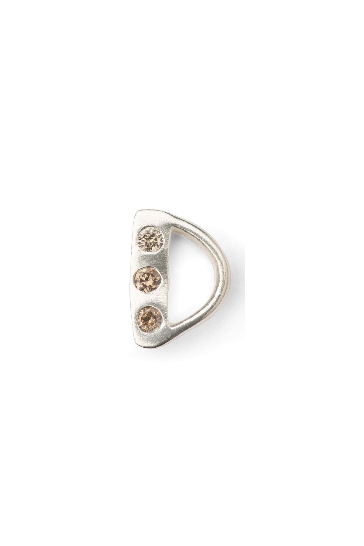Diamond letter ear stud - Rabens Momento I Silver w/ Champagne diamond Silver w/ Champagne diamond D 13 - Rabens Saloner