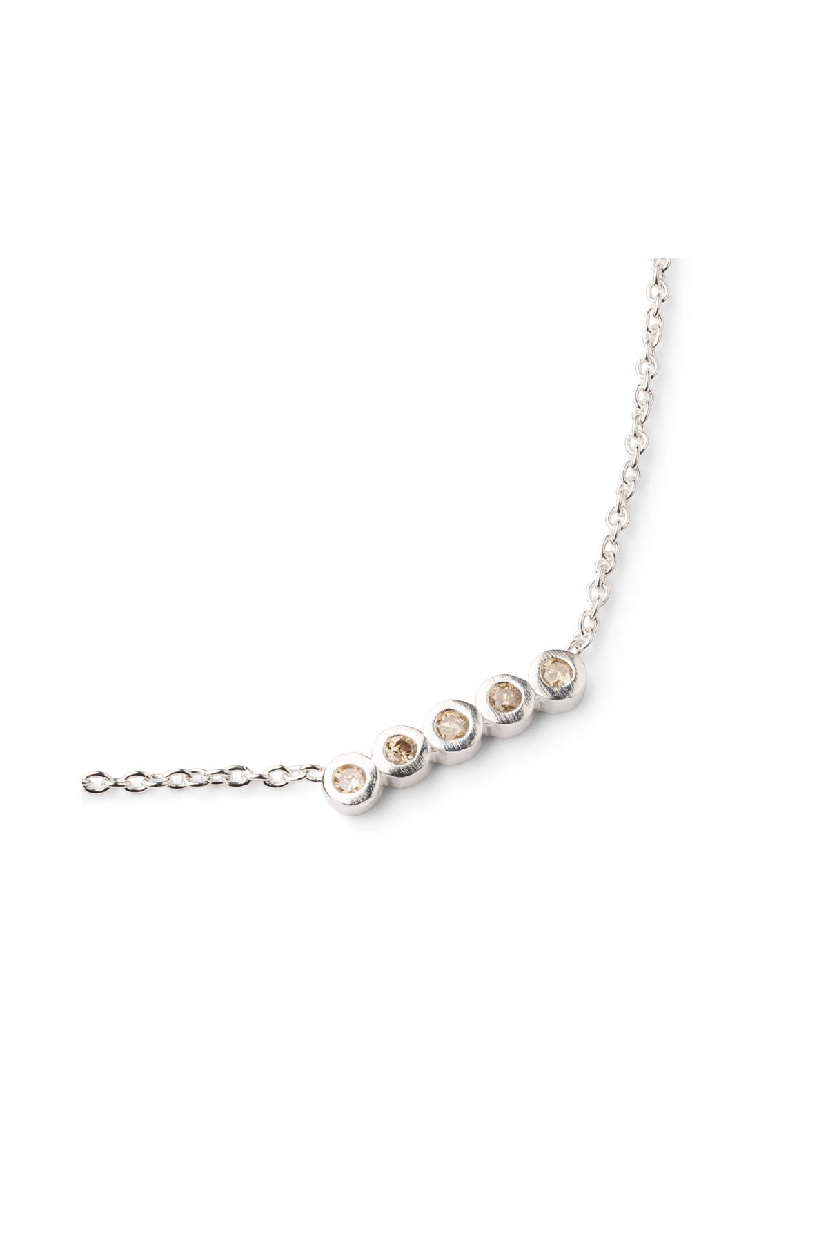 Diamond necklace - Rabens Momento I Silver w/ Champagne diamond Silver w/ Champagne diamond 1 - Rabens Saloner