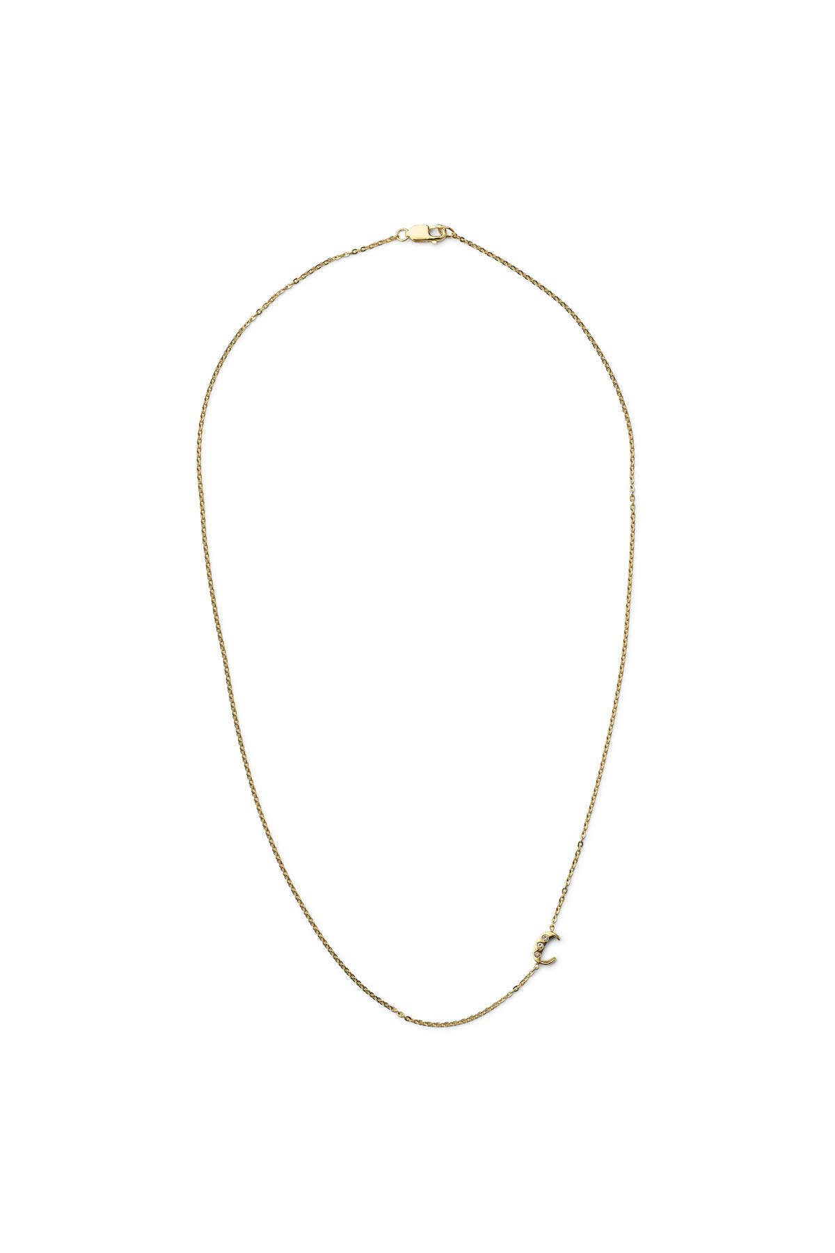 Diamond letter necklace - Rabens Momento I Gold w/ Champagne diamond 12 - Rabens Saloner