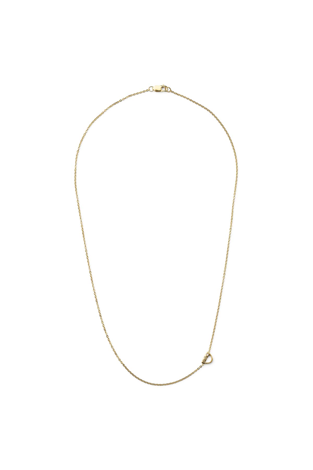 Diamond letter necklace - Rabens Momento I Gold w/ Champagne diamond 14 - Rabens Saloner