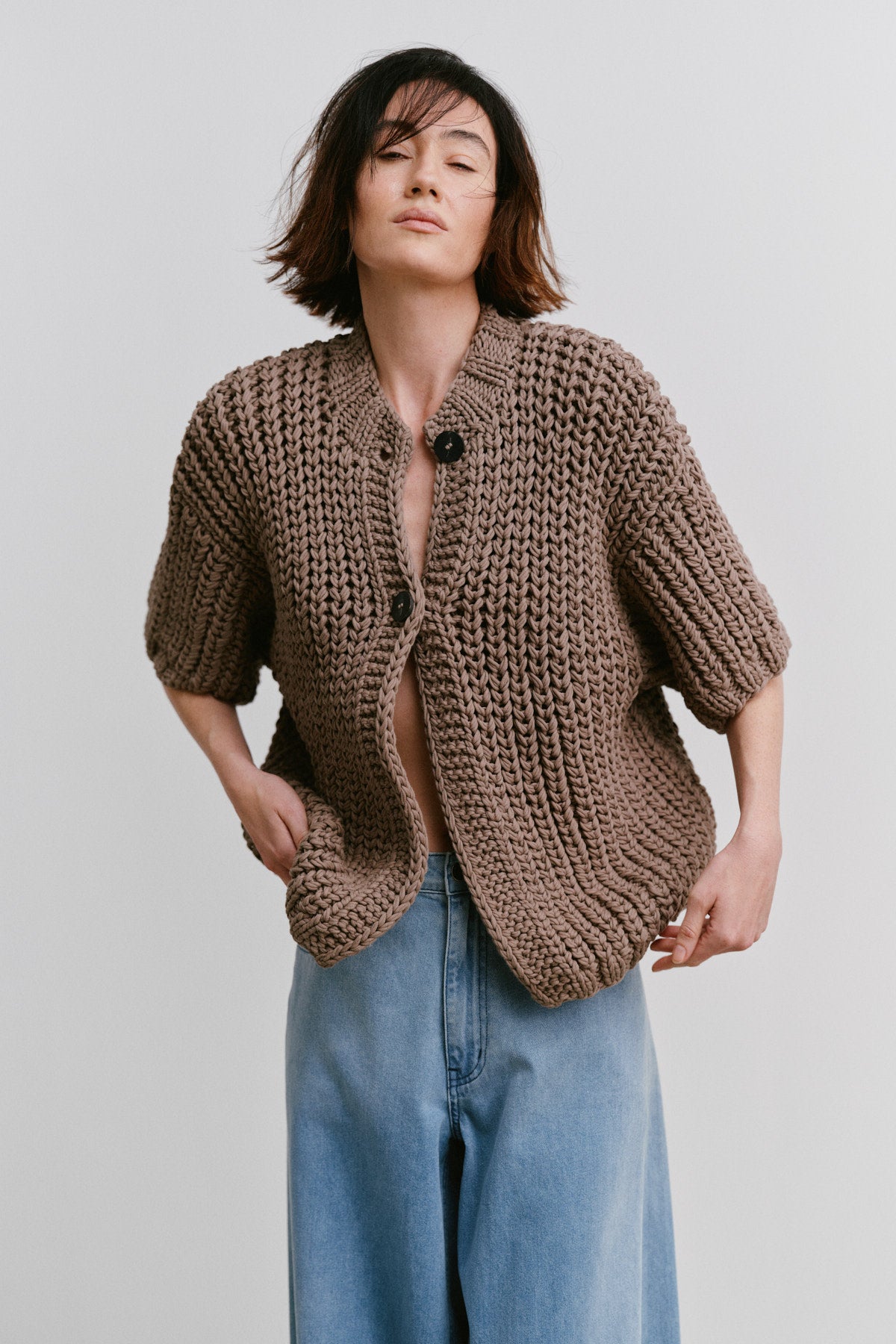 Alice - Rope knit cardigan I Blush 5 - Rabens Saloner