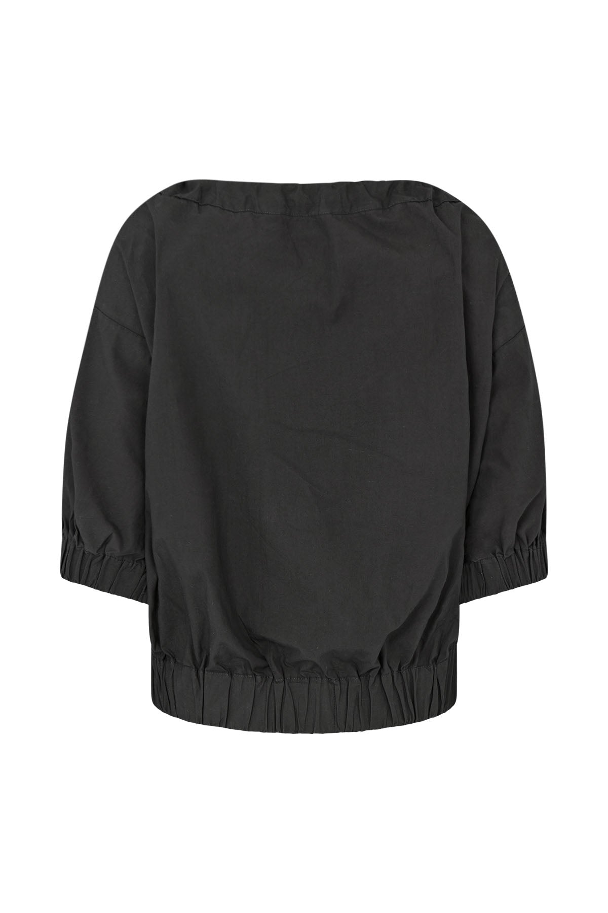 Ingefred - Poplin gathered top I Black 5 - Rabens Saloner