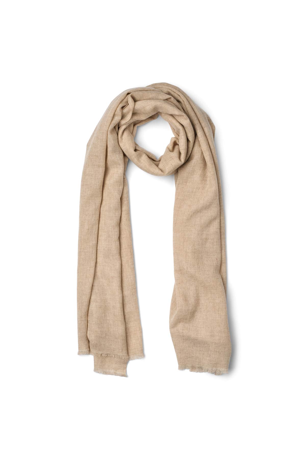 Caroliva - Wool cash scarf I Oatmeal melange 1 - Rabens Saloner