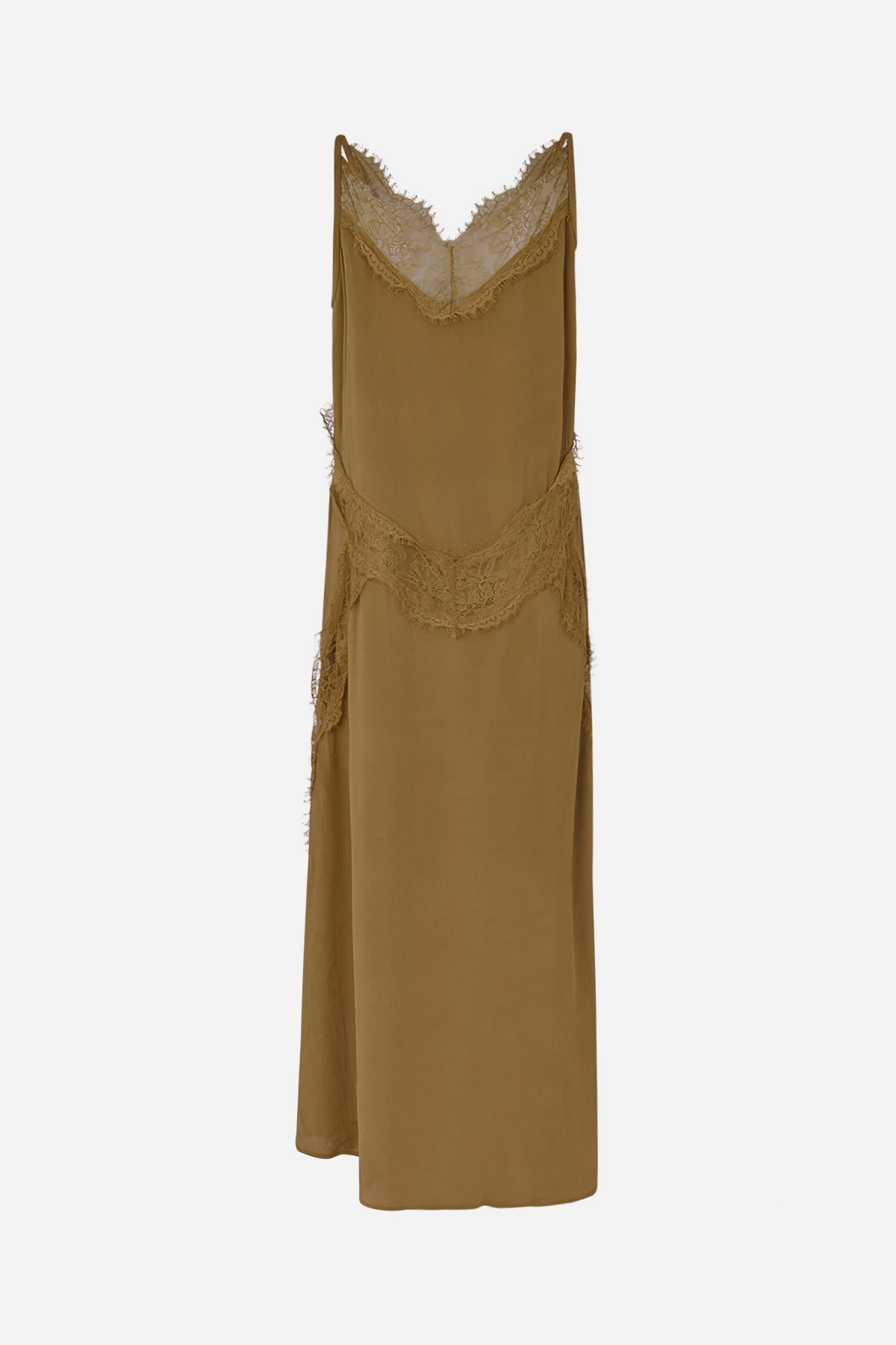 Lilou - Sheer lace panelled dress I Hazelnut 6 - Rabens Saloner