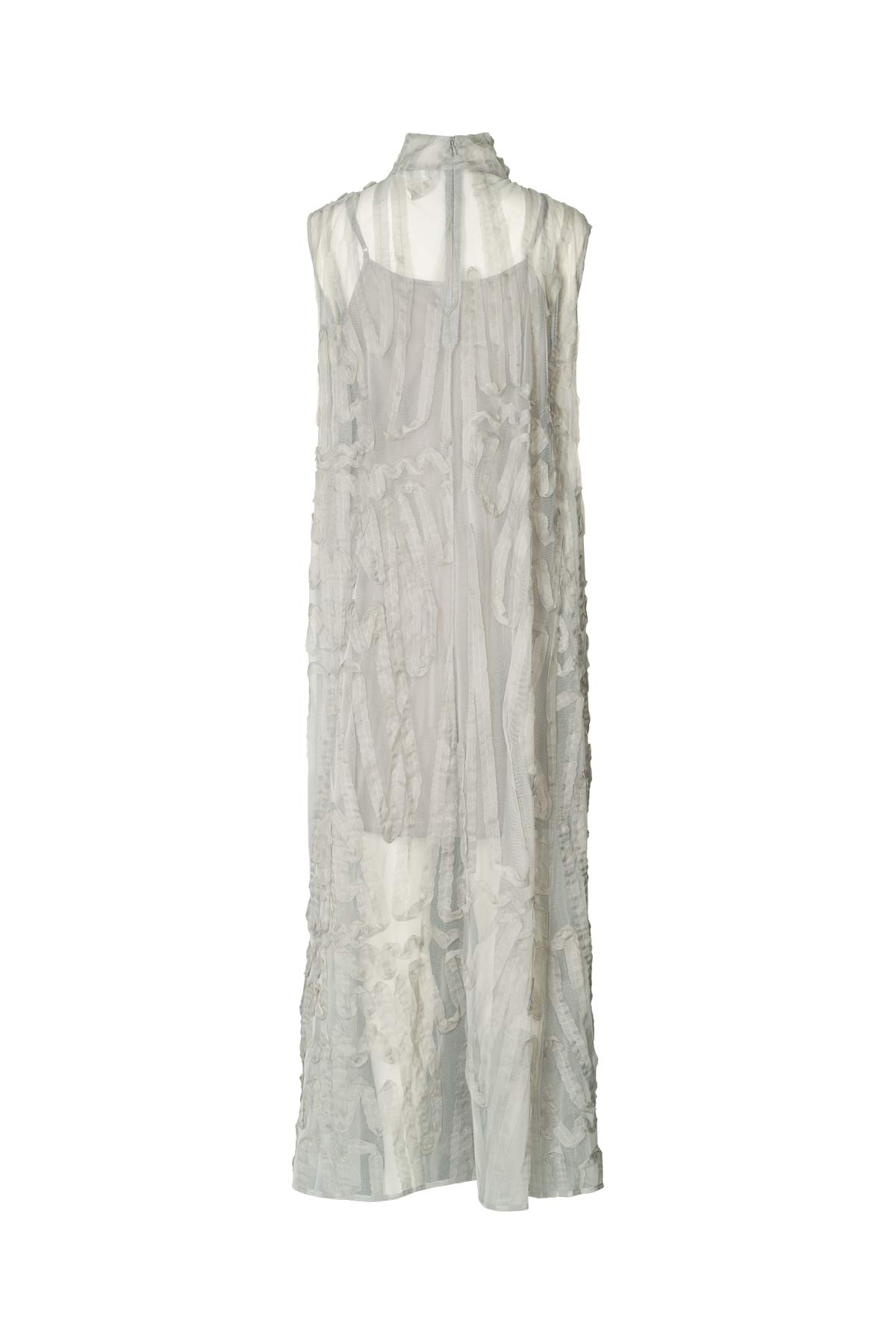 Allison - Splash netting long dress I Silver grey 6 - Rabens Saloner