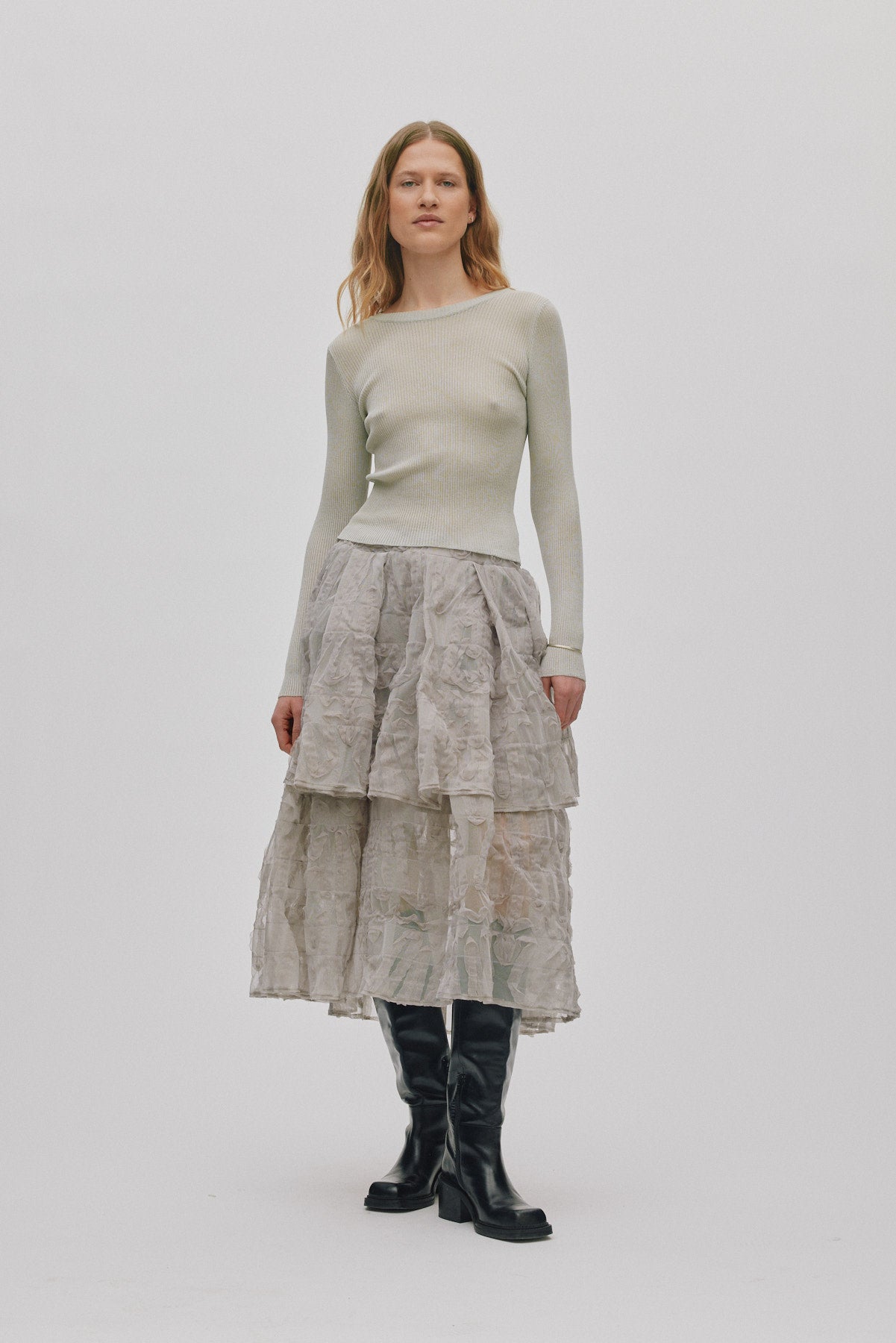 Sibora - Splash netting skirt I Silver grey 1 - Rabens Saloner