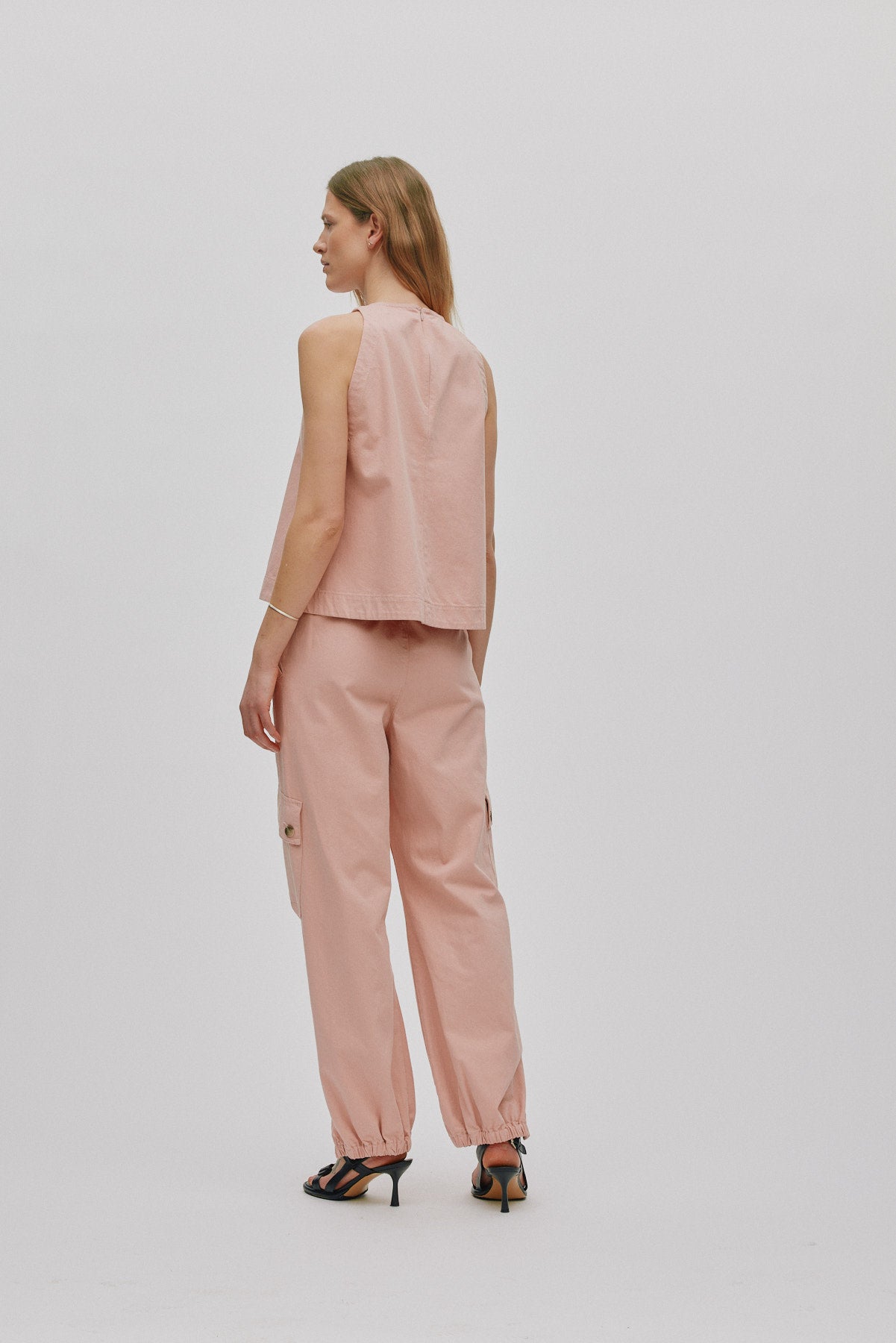 Kaley - Texture canvas halter top I Soft rose 2 - Rabens Saloner