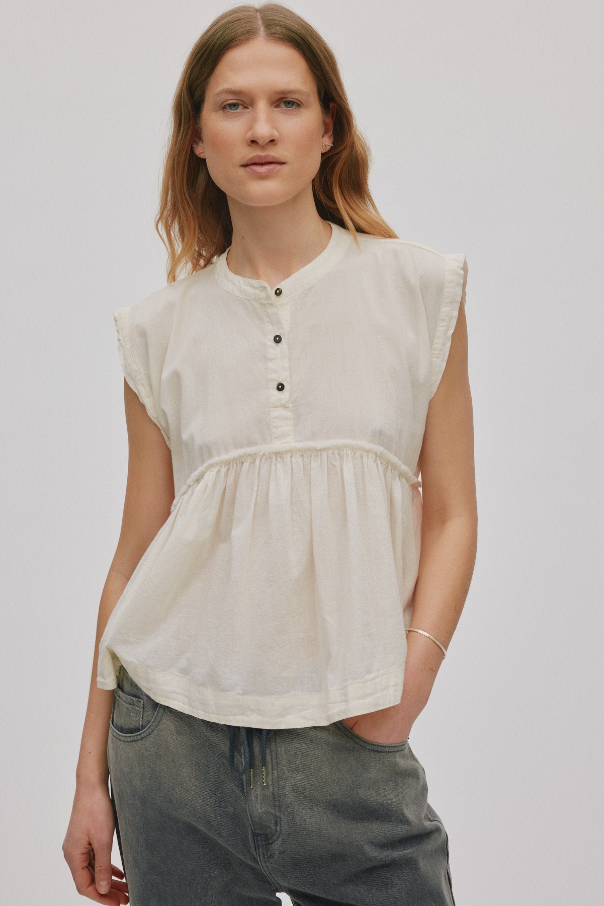 Deona - Cotton blouse I Bone 2 - Rabens Saloner
