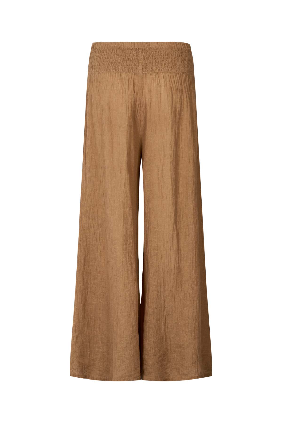 Karam - Crinkled wide leg pants I Walnut 13 - Rabens Saloner