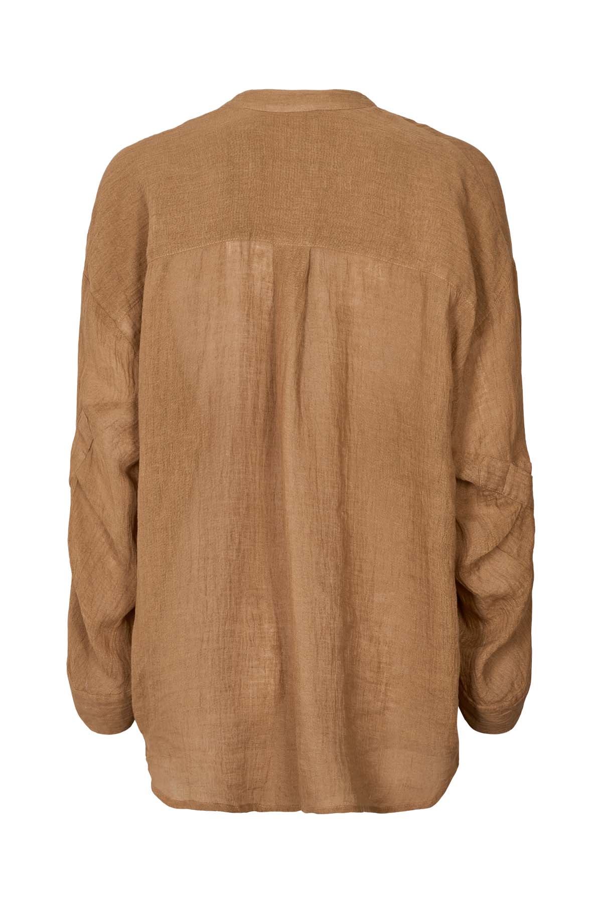 Bobbies - Crinkled oversize shirt I Walnut 11 - Rabens Saloner