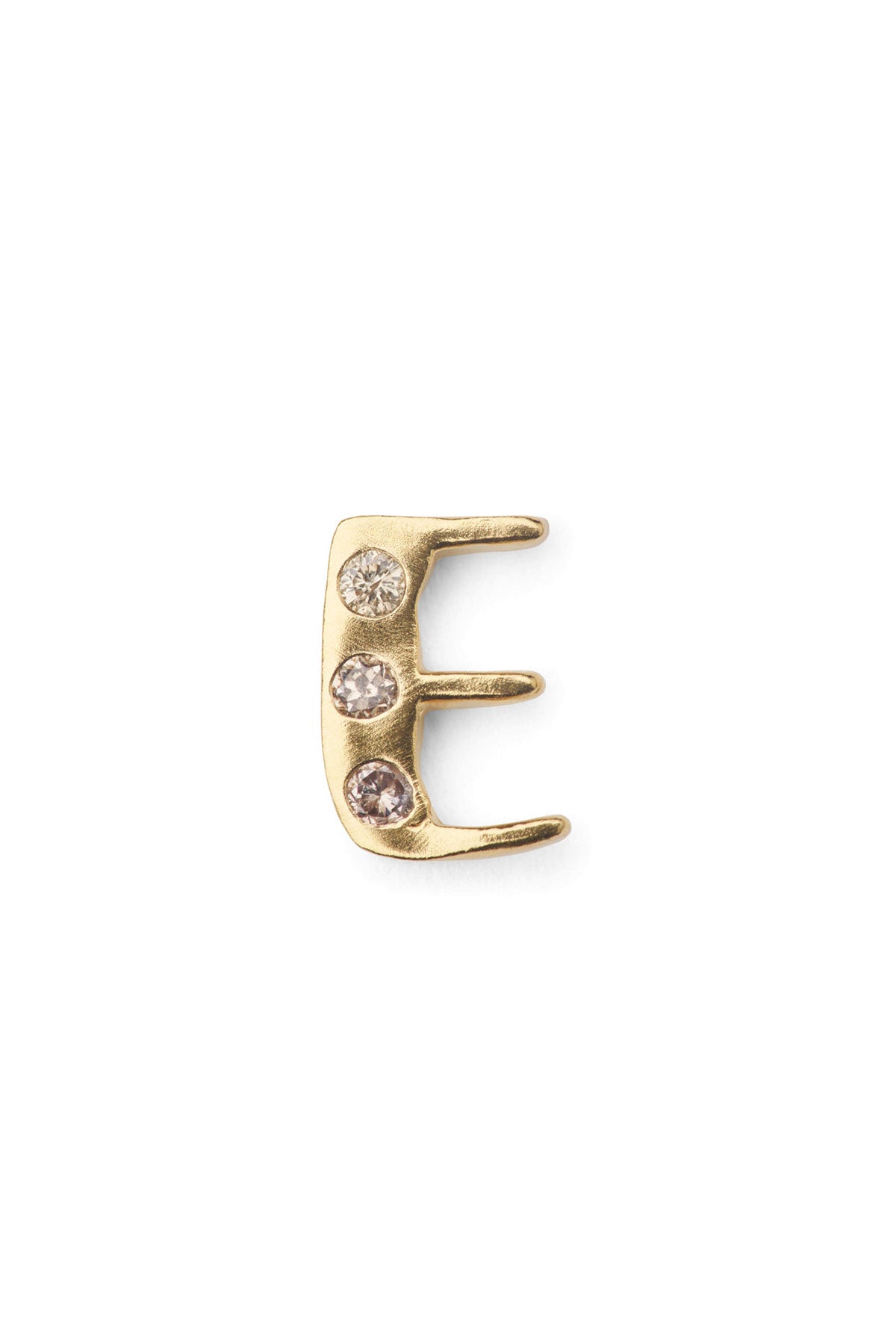 Diamond letter ear stud - Rabens Momento I Gold w/ Champagne diamond Gold w/ Champagne diamond E 15 - Rabens Saloner