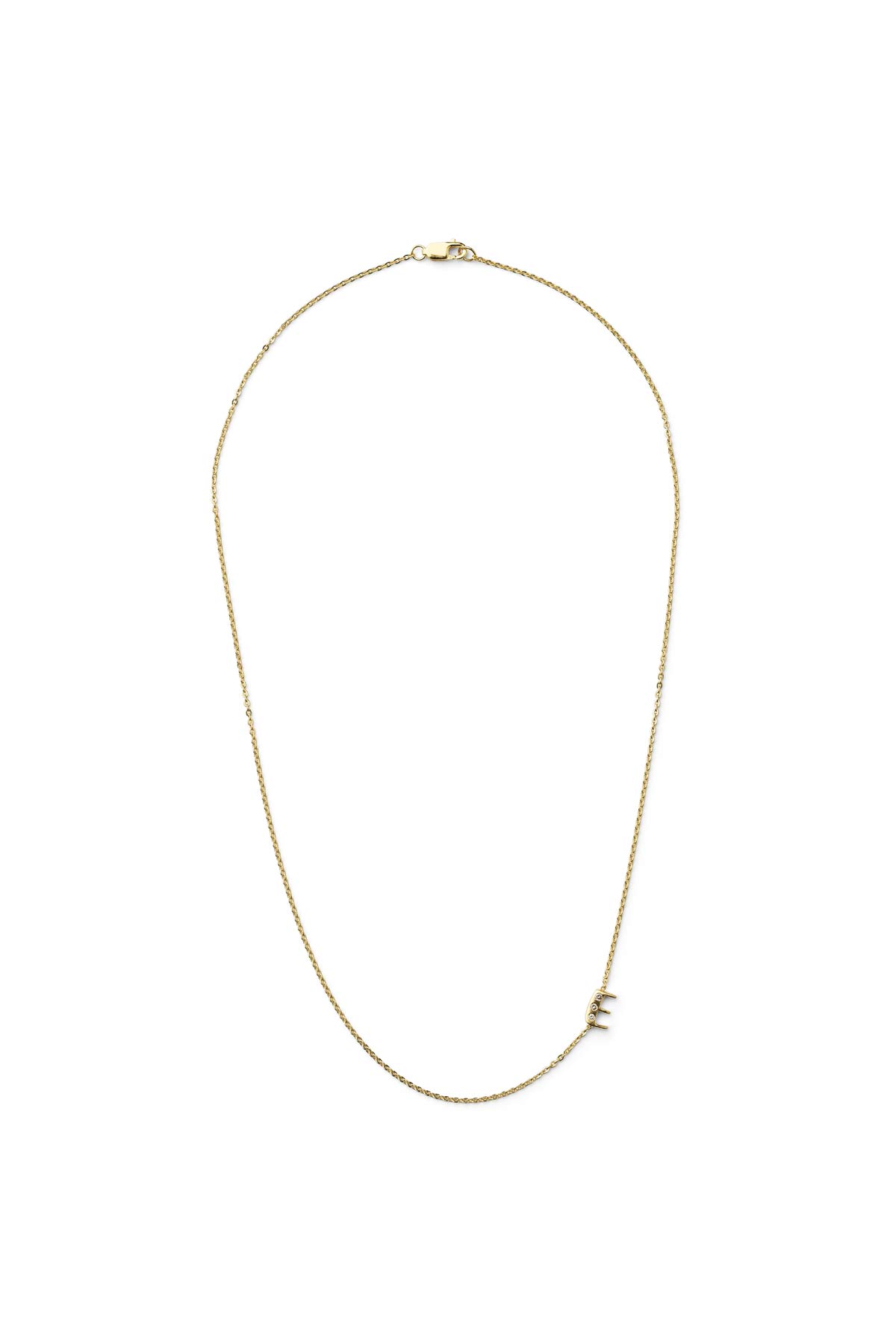 Diamond letter necklace - Rabens Momento I Gold w/ Champagne diamond 16 - Rabens Saloner