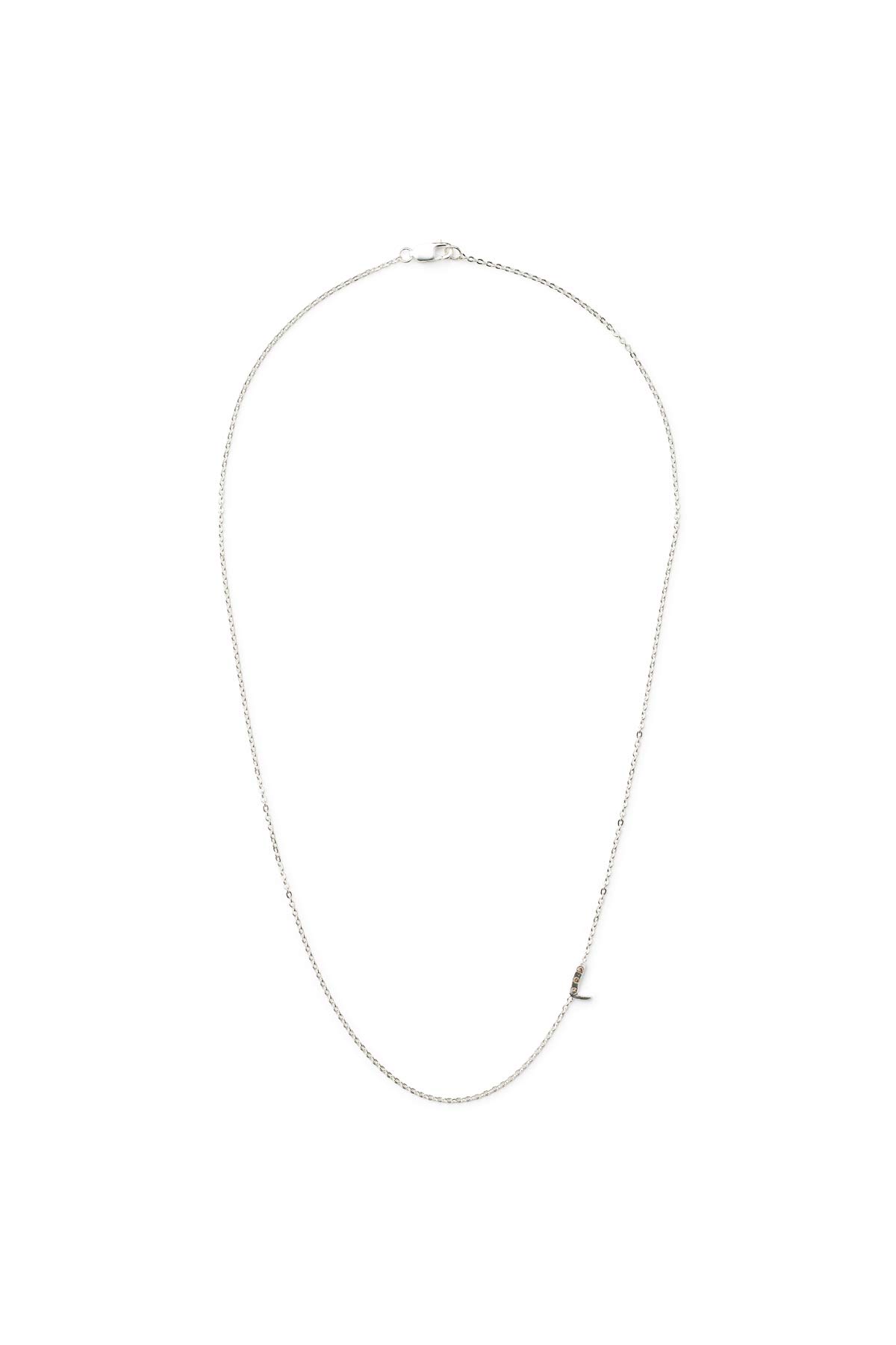 Diamond letter necklace - Rabens Momento I Silver w/ Champagne diamond 7 - Rabens Saloner