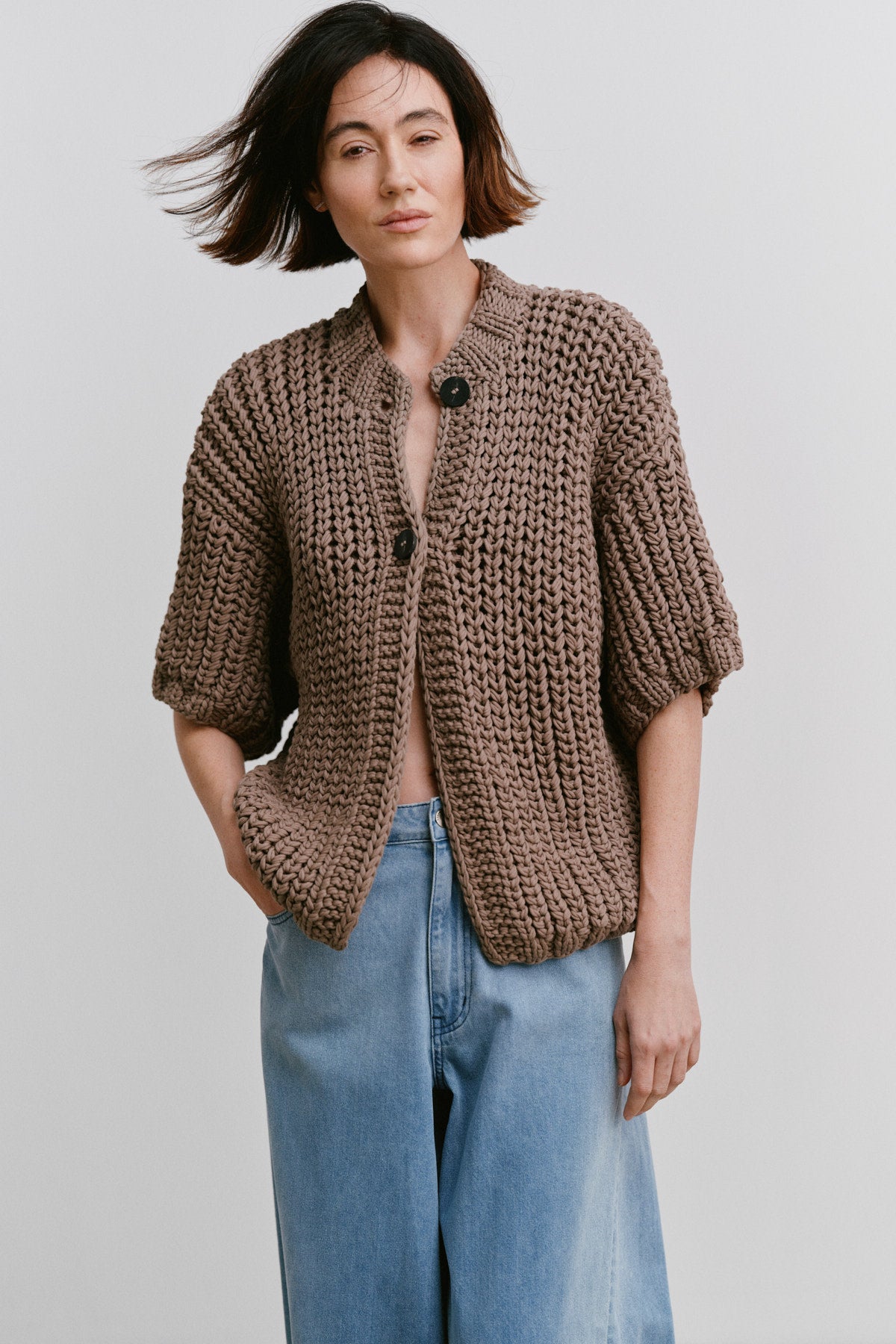 Alice - Rope knit cardigan I Walnut 4 - Rabens Saloner