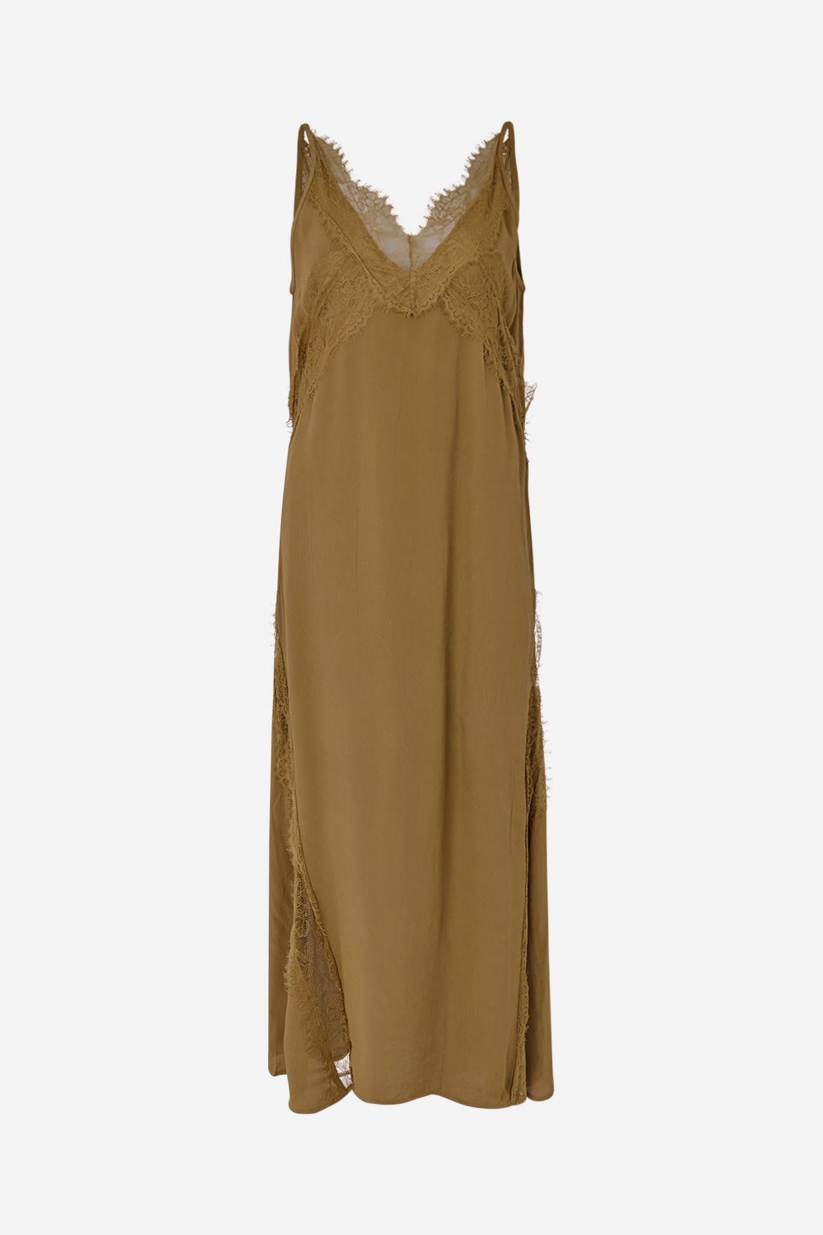 Lilou - Sheer lace panelled dress I Hazelnut 5 - Rabens Saloner