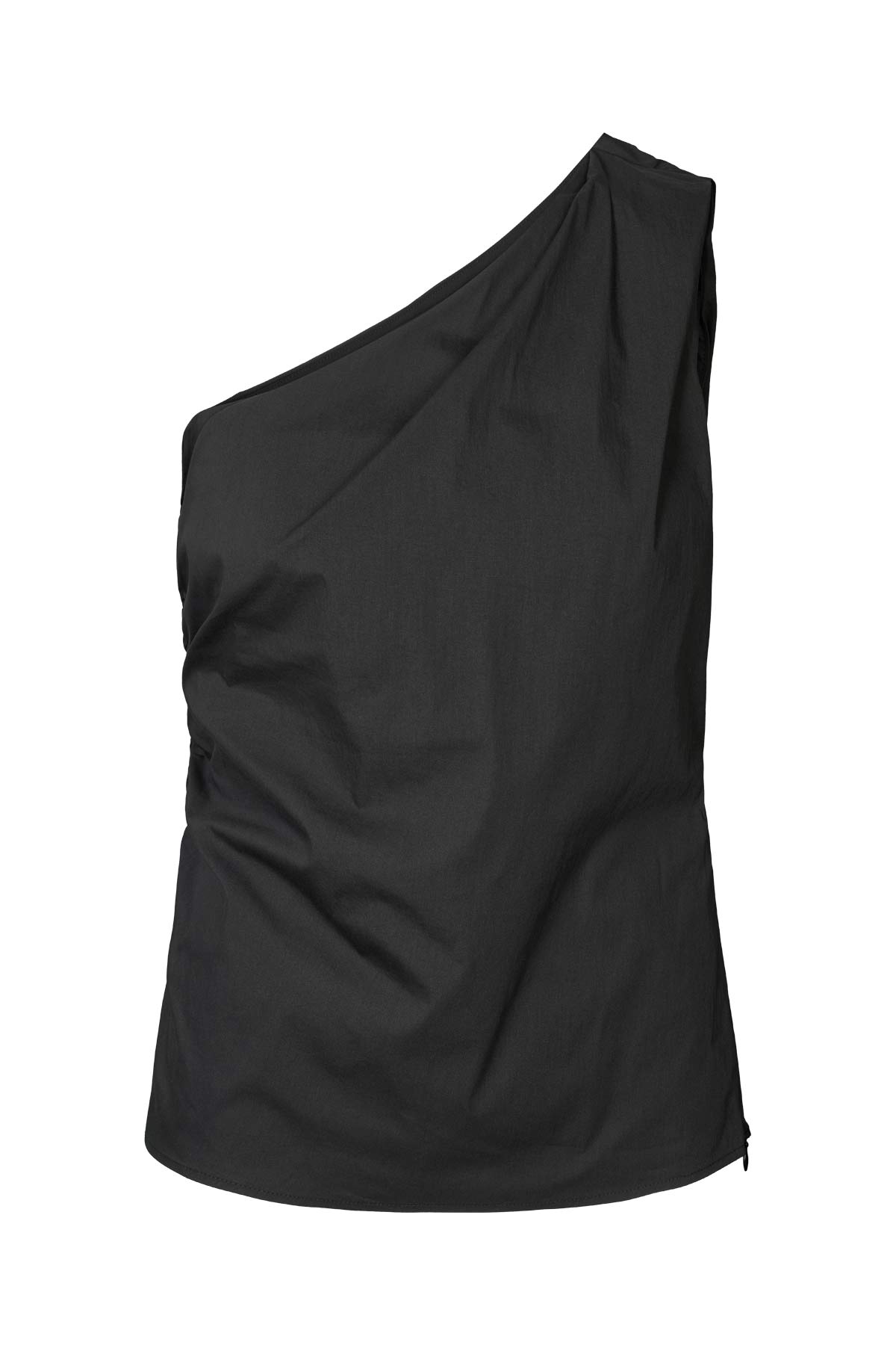 Mirha - Papery one shoulder top I Black 4 - Rabens Saloner